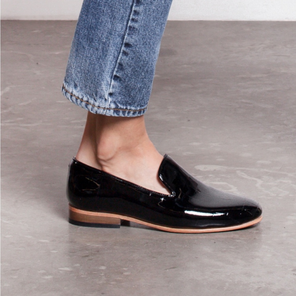 Dieppa Restrepo Leon Classic Loafers Slippers Black Patent Leather 8